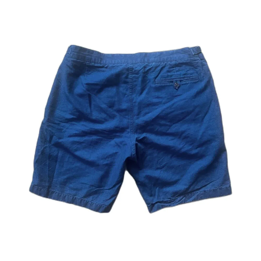 WALLACE & BARNES J. Crew Blue 100% Cotton Relaxed Shorts   Mens Size 34